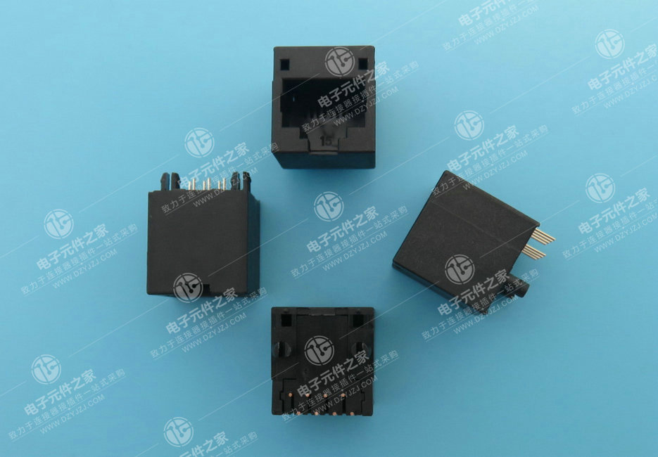 RJ45全塑立式180°DIP